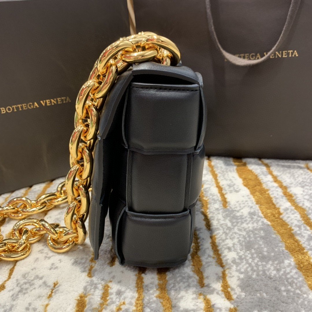 Bottega Veneta Chain Cassette Bag For Women 10.2in/26cm In Black 631421VBWZ08425 - Soul Replicas
