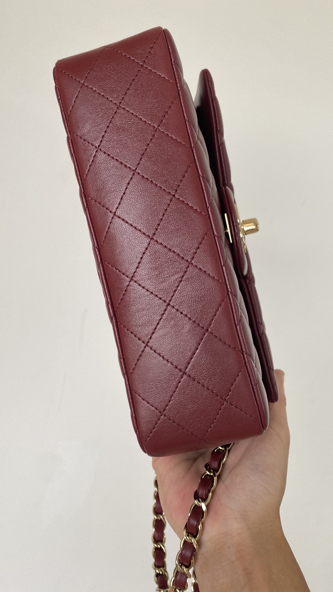 ChanelSmall Classic Handbag Dark Red For Women. Women-s Bags 9.1in/23cm - Soul Replicas