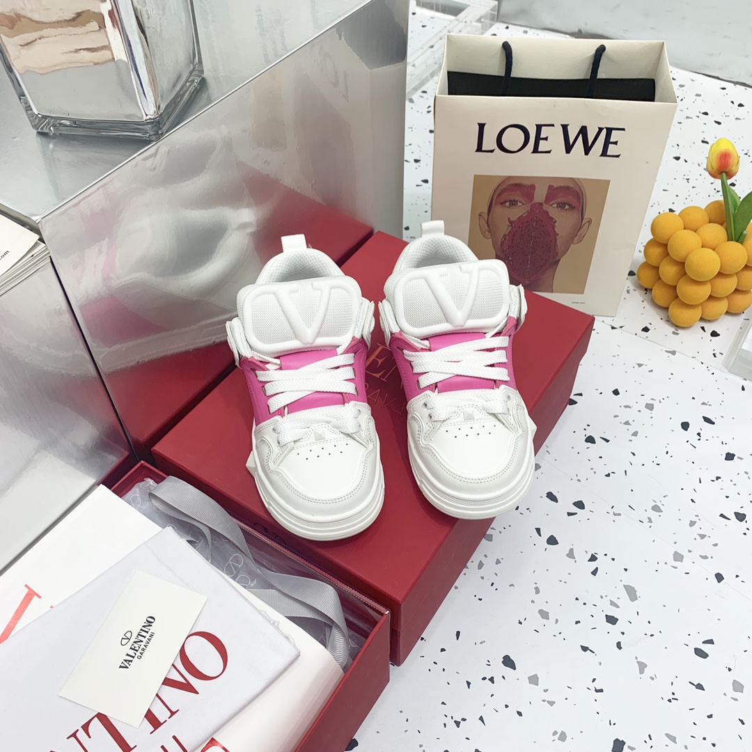 Valentino Garavani Open Skate Sneakers With Patent Band Pink For Women WS0FB1DXI - Soul Replicas