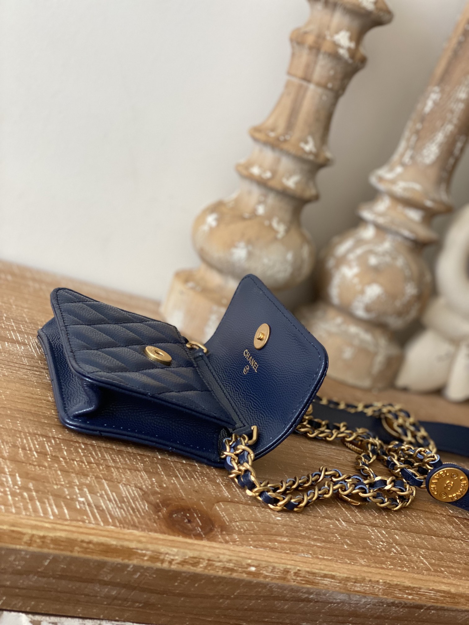 Chanel Clutch With Chain Blue For Women. Women-s Bags 4.8in/12.3cm - Soul Replicas