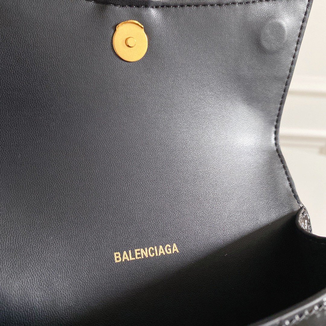 Balenciaga Hourglass XS Handbag In Black. For Women. Women's Bags 7.4in/19cm - Soul Replicas
