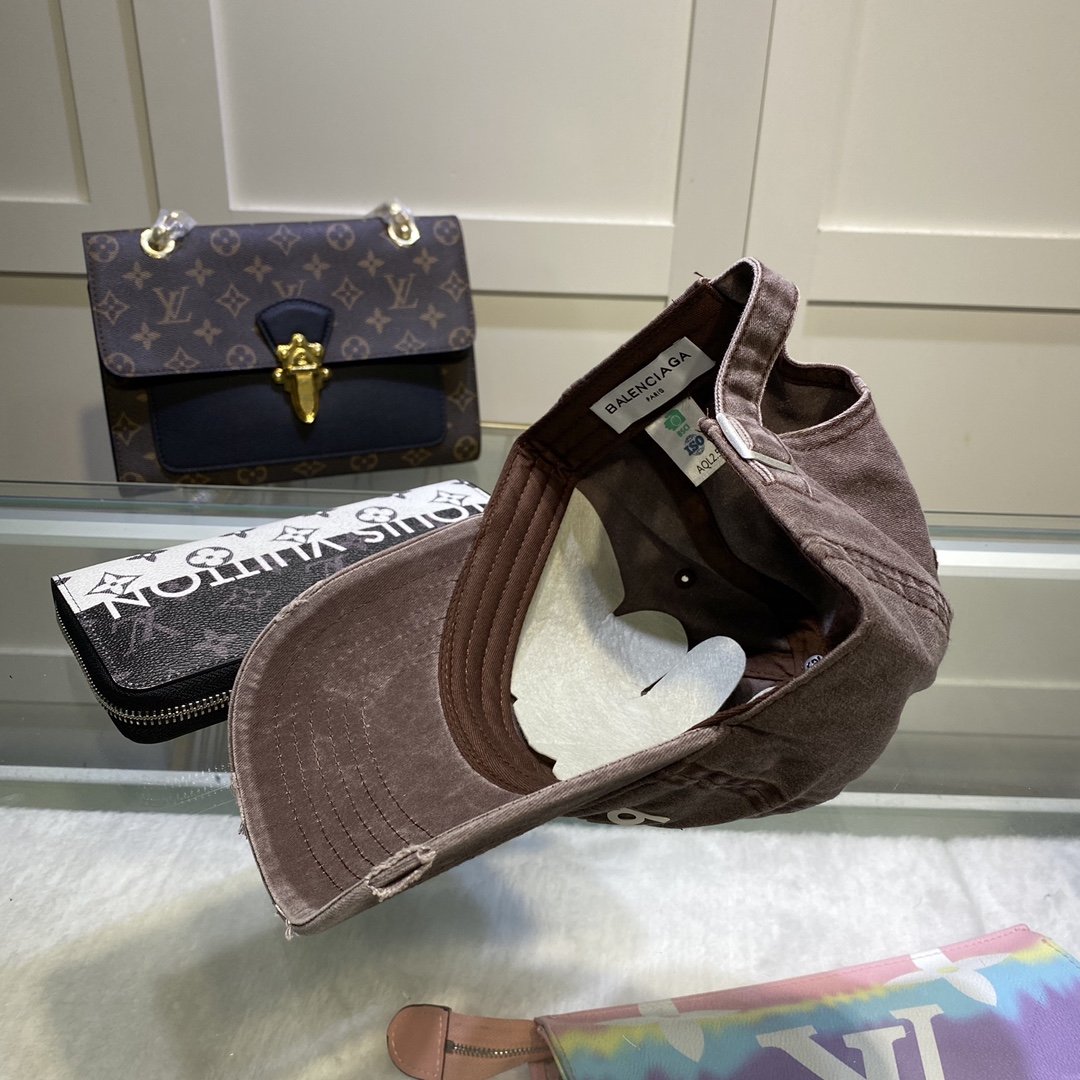 Balenciaga Political Campaign Destroyed Cap In Dark Brown - Soul Replicas