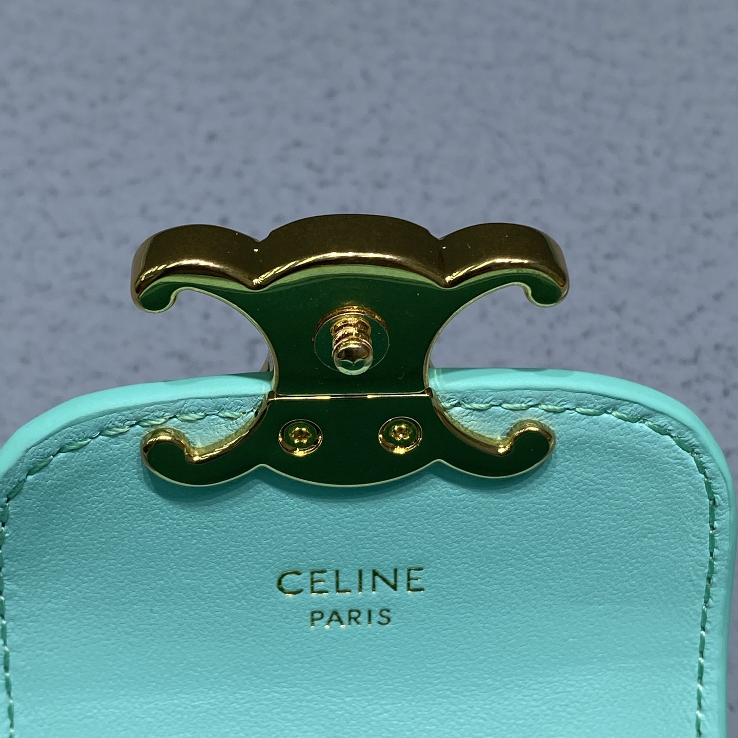 Celine Mini Triomphe Ice Mint For Women 4in/11cm 10I513DPV.29IM - Soul Replicas