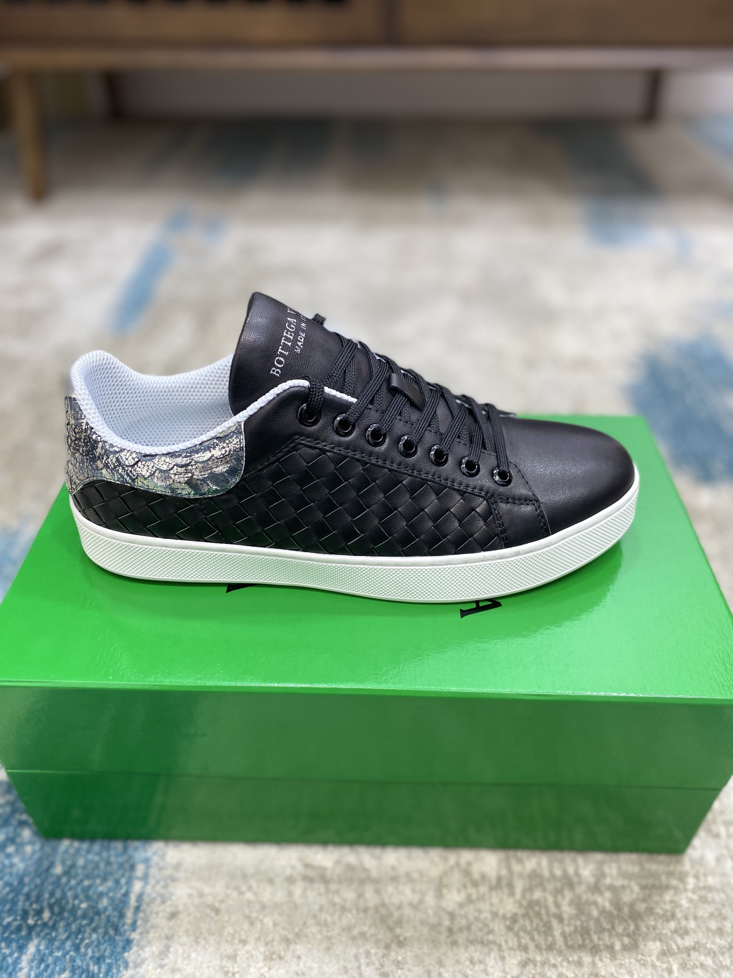 Bottega Veneta Men's With Fin Sneakers Black Silver For Men - Soul Replicas