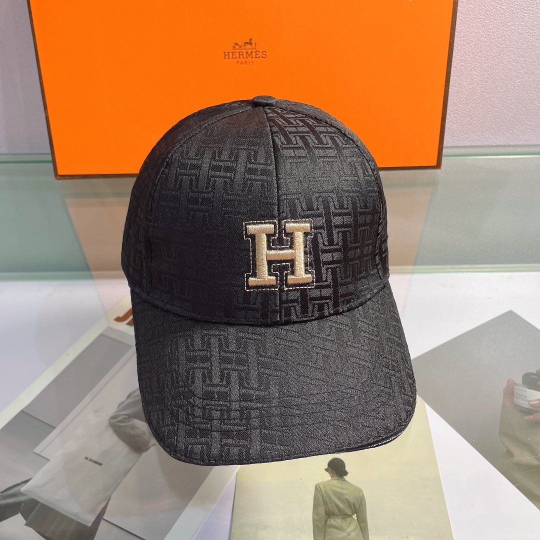Hermes Davis H Primavera Cap Black Hermes Cap - Soul Replicas