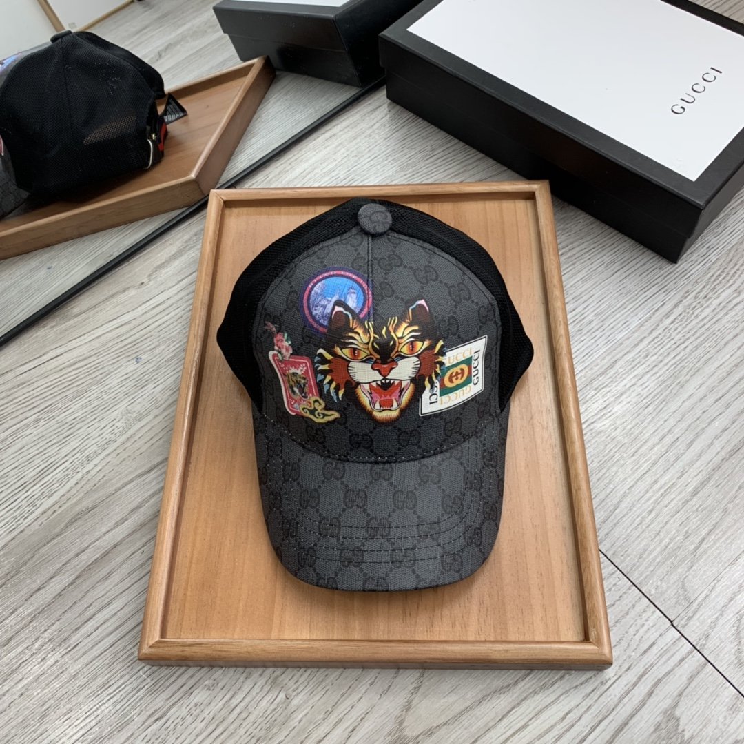 Gucci Canvas Baseball Cap Black - Soul Replicas