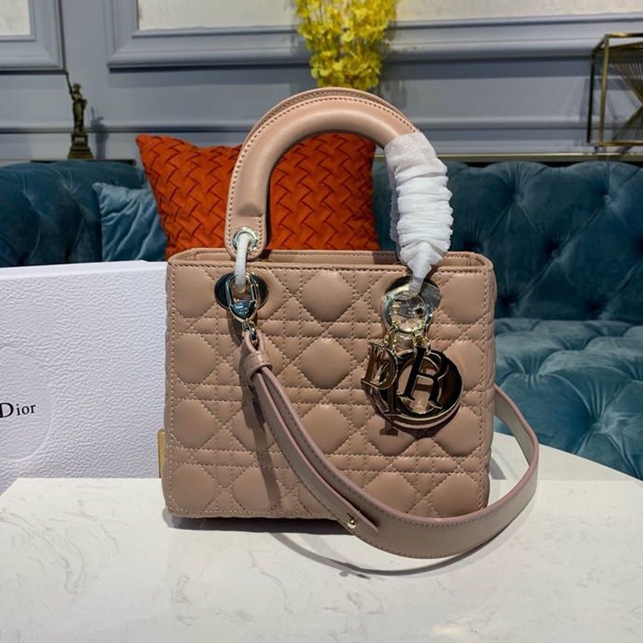 Christian Dior Small Lady Dior Bag Beige Cannage For Women 8in/20cm CD - Soul Replicas