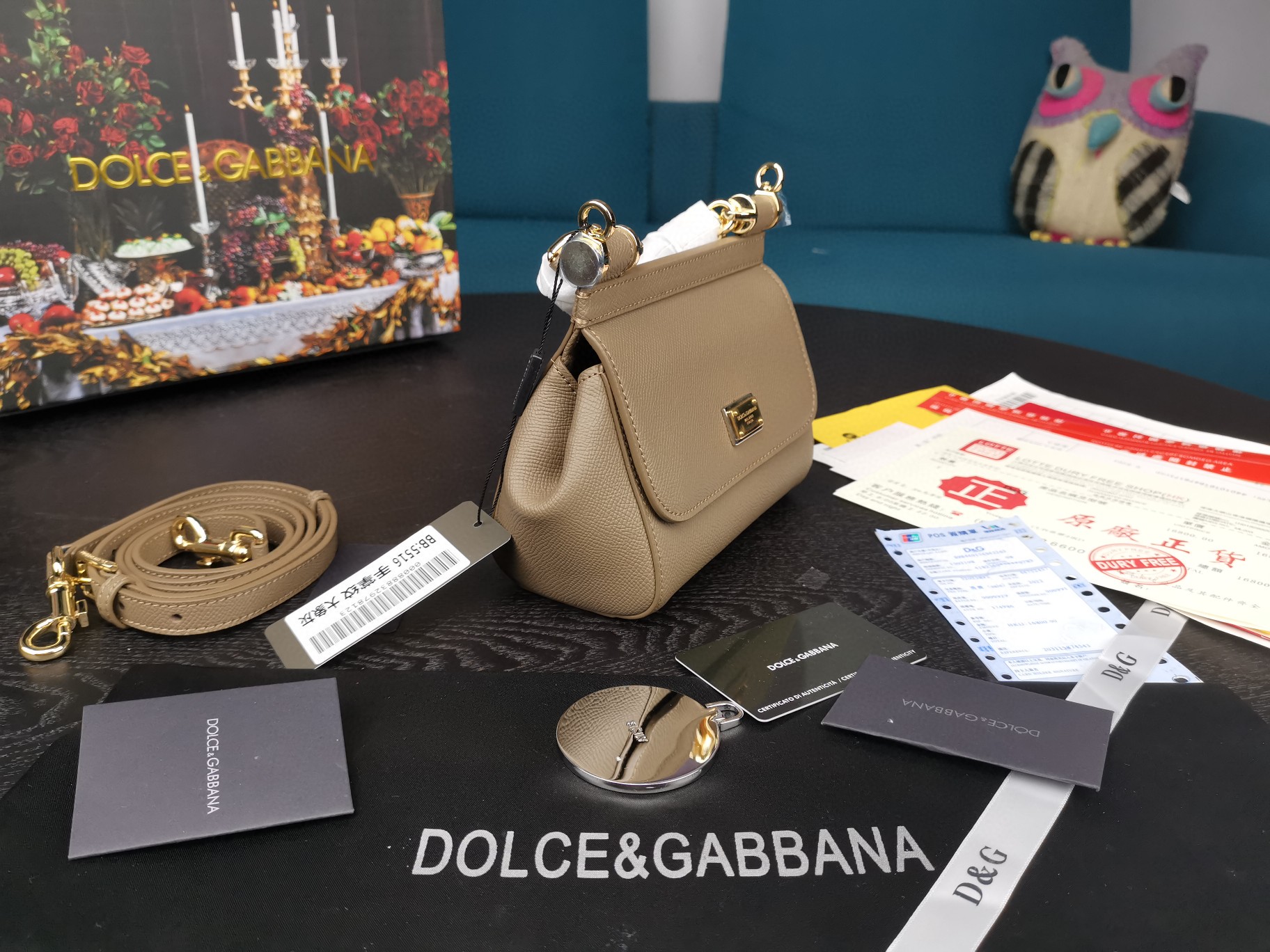 Dolce & Gabbana Small Sicily Bag In Dauphine Beige For Women 7.5in/19cm DG - Soul Replicas