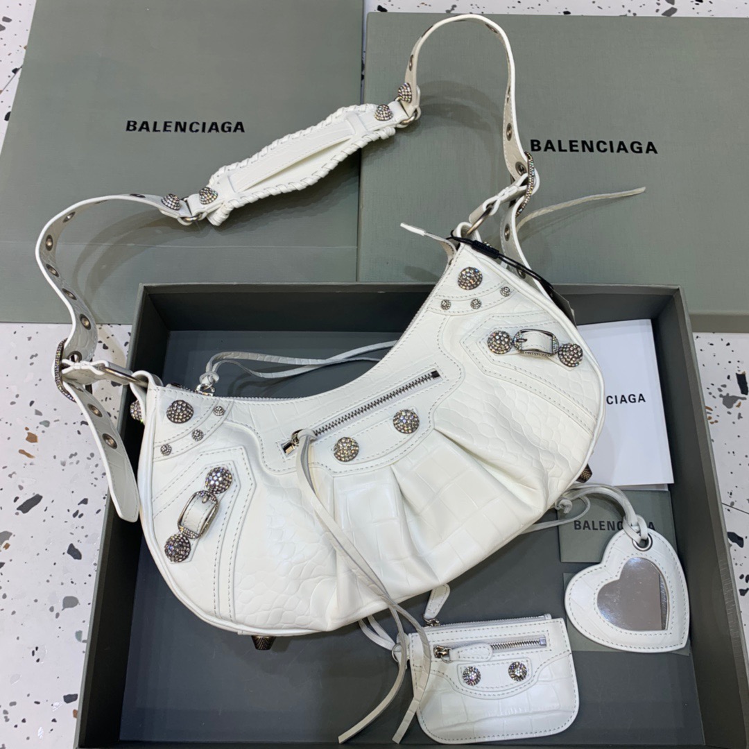 Balenciaga Le Cagole XS Shoulder Bag In White. For Women. Women-s Bags 13in/33cm 700940210BK9104 - Soul Replicas