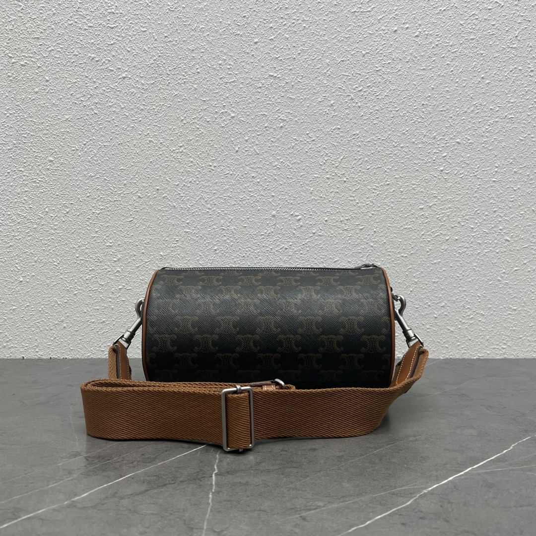 Celine Cylinder Bag In Triomphe Canvas Tan For Women 9in/22cm 110052EJF.04LI - Soul Replicas