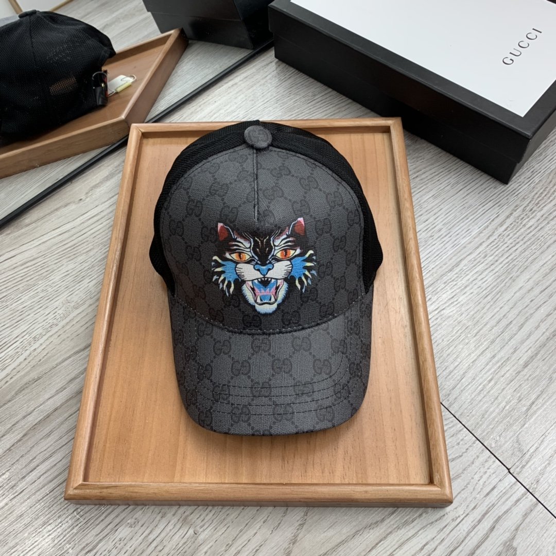 Gucci Canvas Baseball Cap Black - Soul Replicas