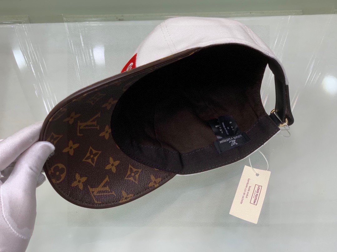 Louis Vuitton x Supreme LV Get Ready Cap White/Brown LV Cap - Soul Replicas