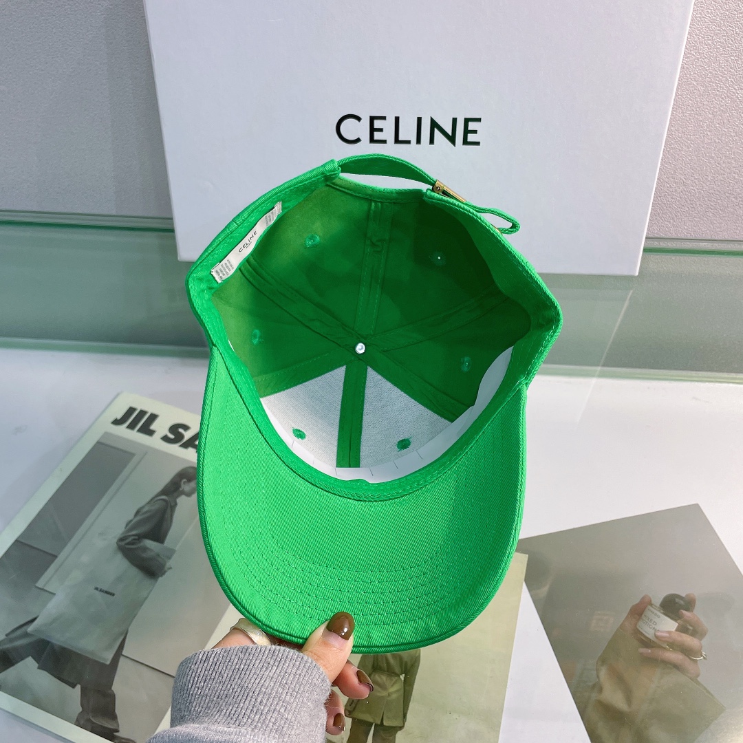 Celine Baseball Cap In Cotton Green - Soul Replicas