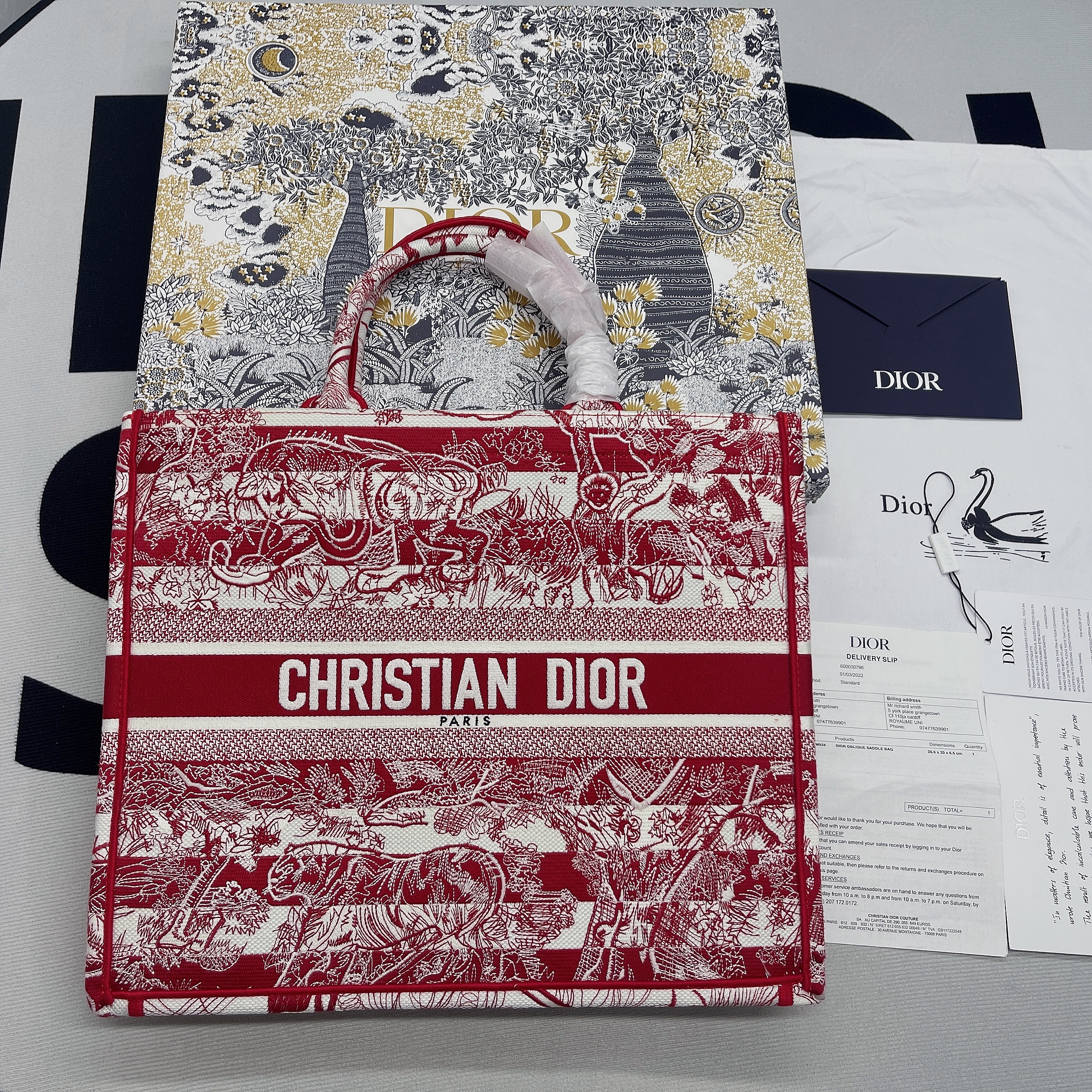 Christian Dior Large Dior Book Tote Red. For Women. Women's Handbags 16.5in/42cm CD - Soul Replicas