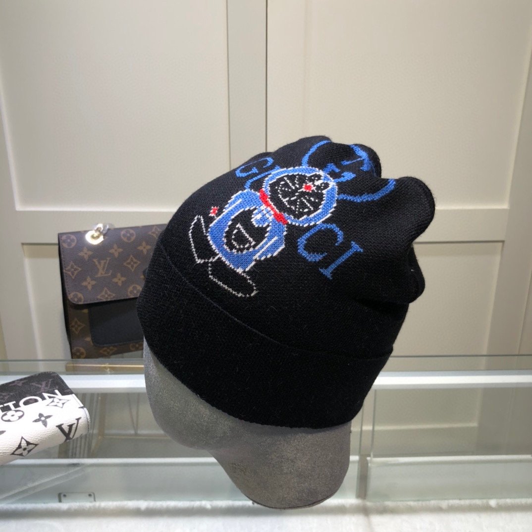 Gucci Beanie Cashmere In Black - Soul Replicas