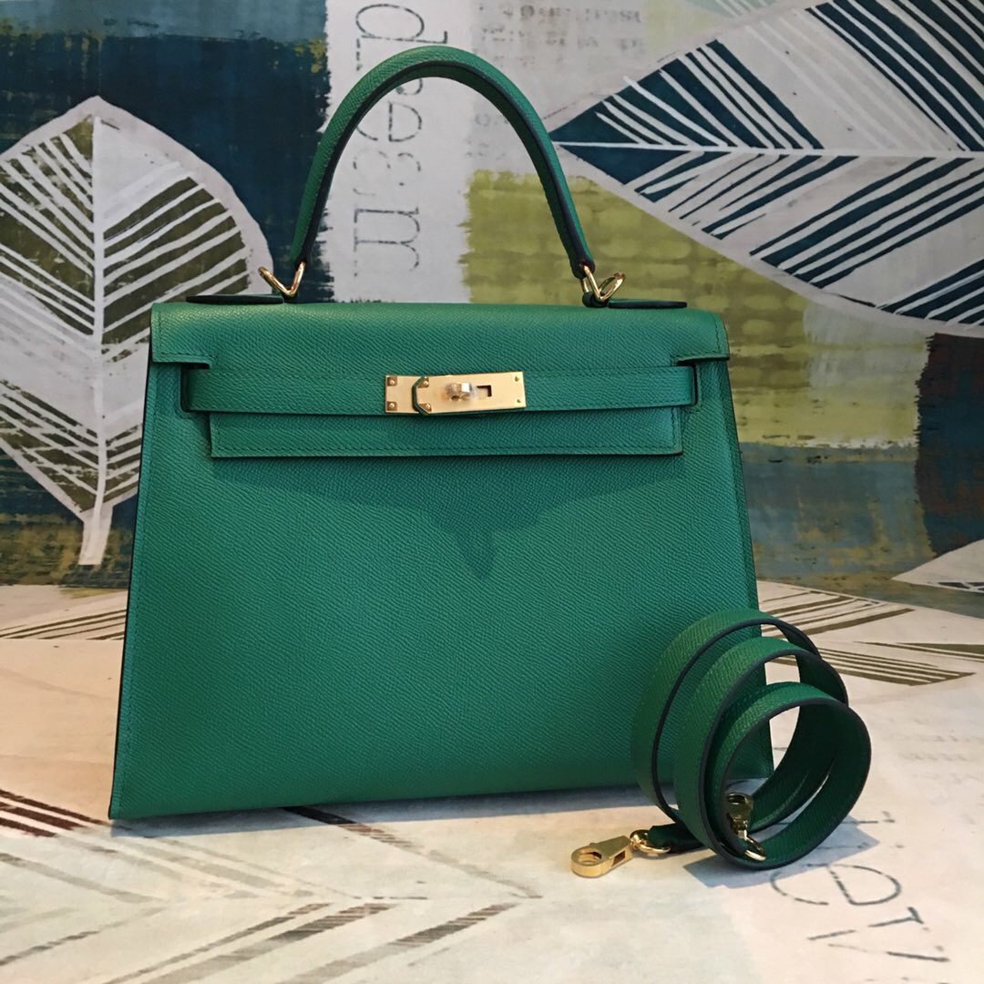 Hermes Kelly 28 Vert Jade Green Bag For Women. Women-s Handbags. Shoulder Bags 11in/28cm - Soul Replicas