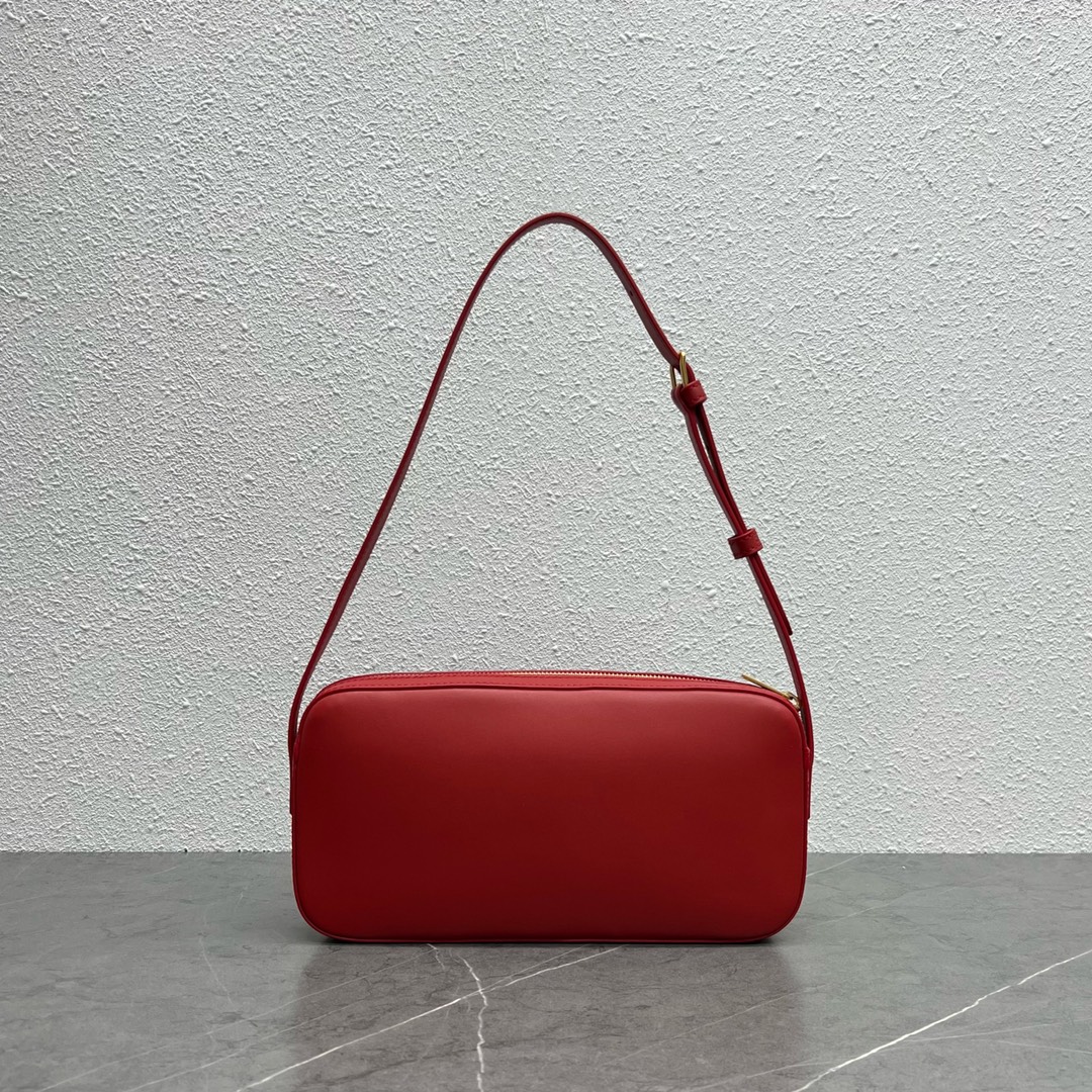 Celine Camera Shoulder Bag Cuir Triomphe Red For Women 10in/26cm - Soul Replicas