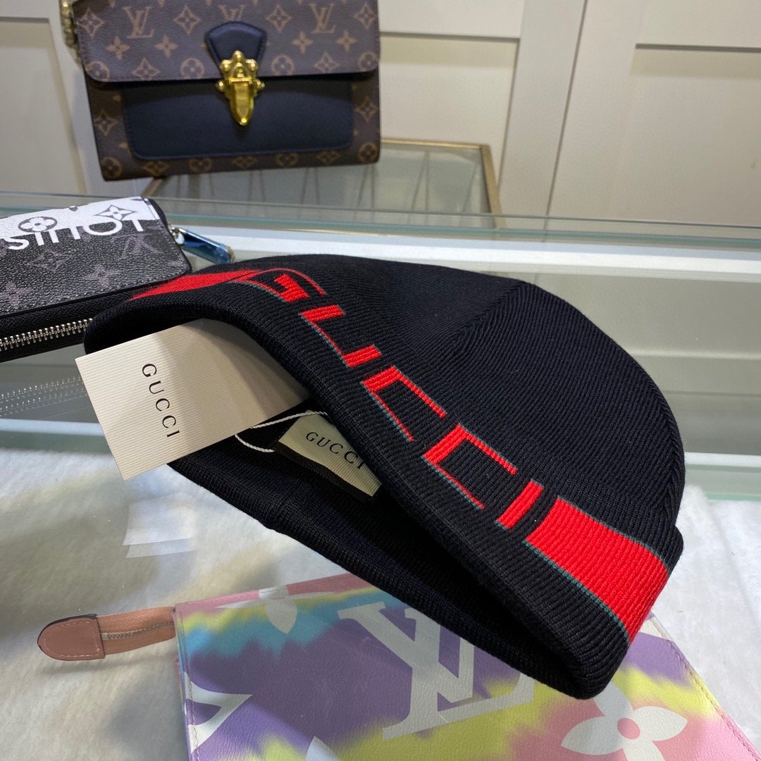 Gucci Beanie Cashmere In Black - Soul Replicas