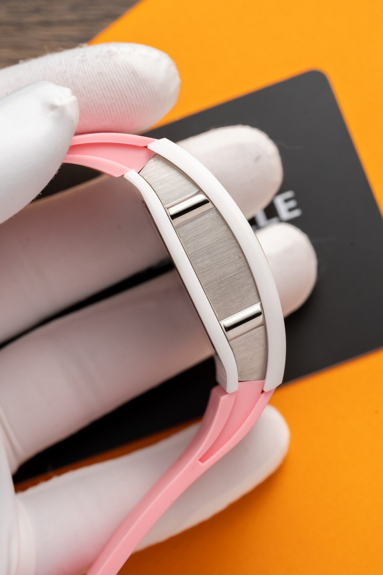 Richard Mille RM07-01 Ceramic Best Replica Watch Pink Rubber Strap 36mm - Soul Replicas