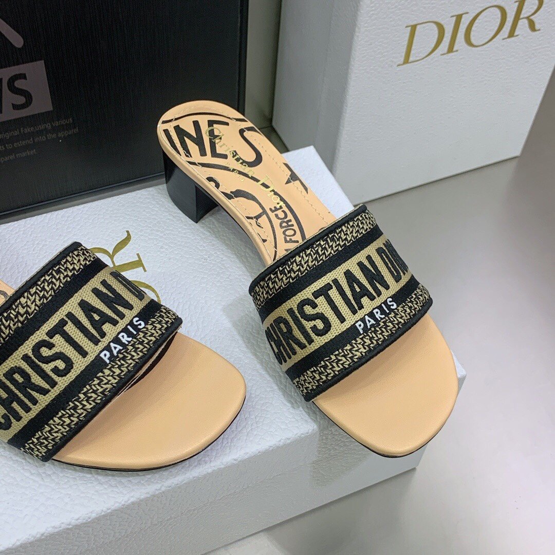 Christian Dior Women's Dway Heeled Slide Beige For Women CD - Soul Replicas