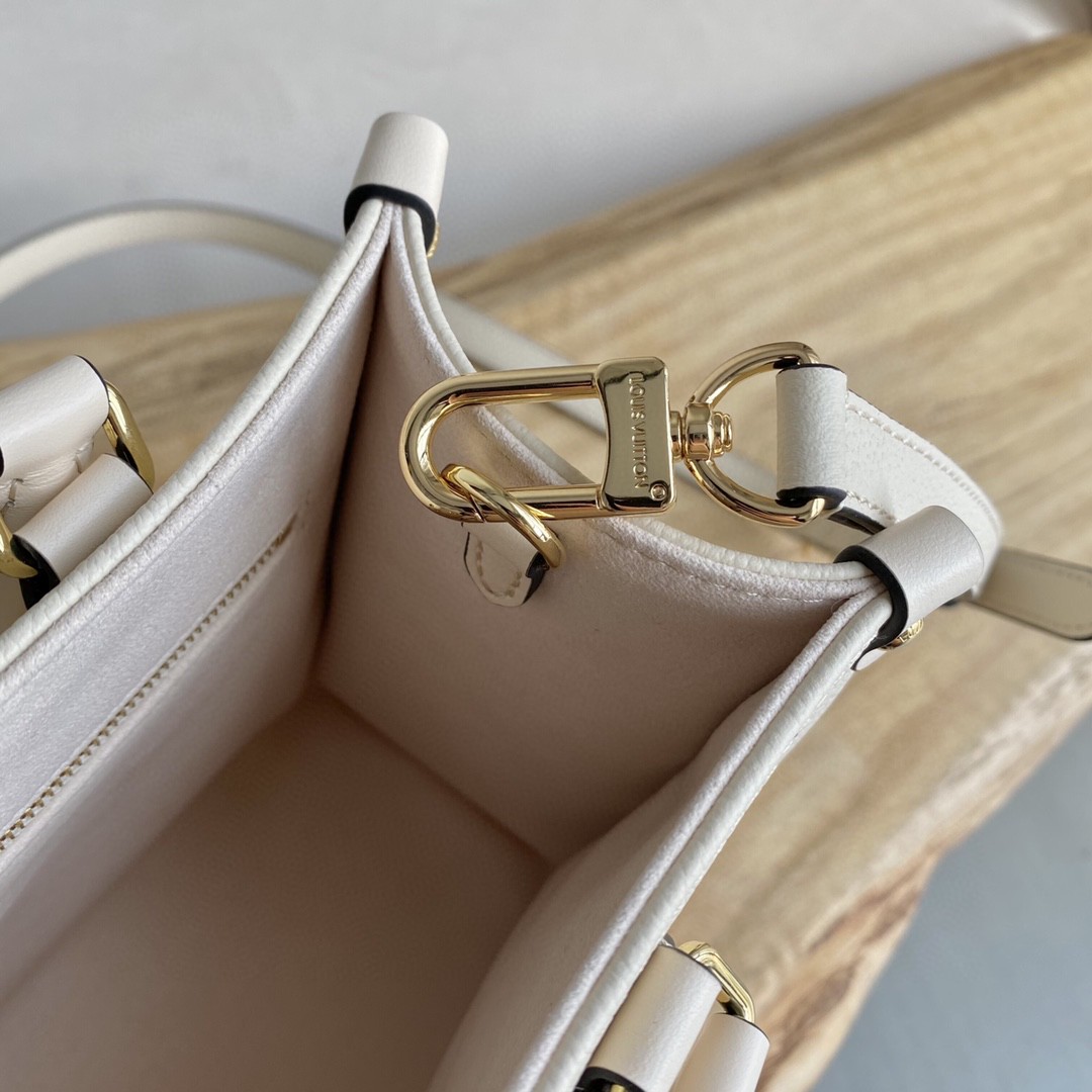 Louis Vuitton On The Go PM Bag Monogram Empreinte 9.8in/25cm Beige LV - Soul Replicas