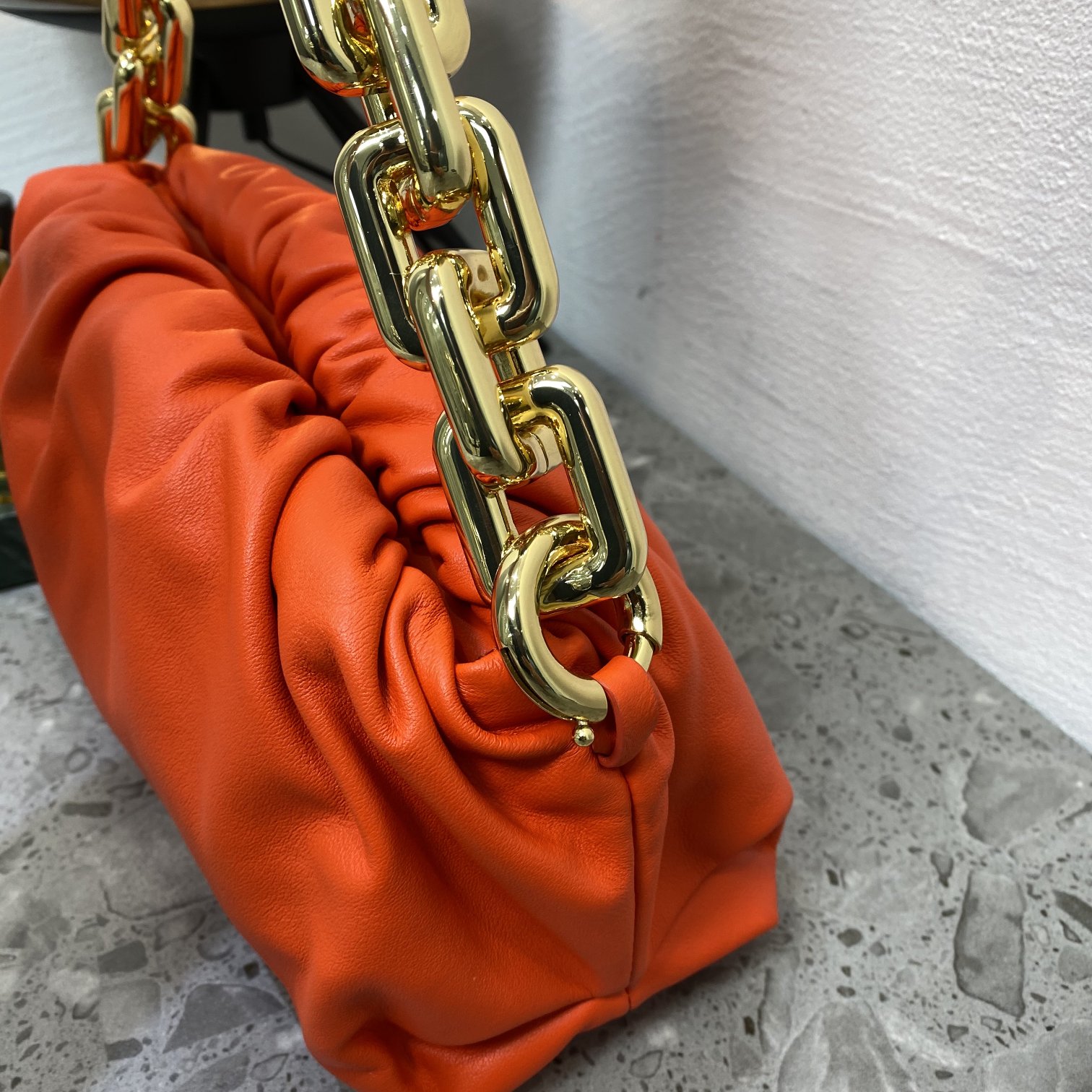 Bottega Veneta Chain Pouch Orange. For Women. Women's Bags 12.2in/31cm - Soul Replicas