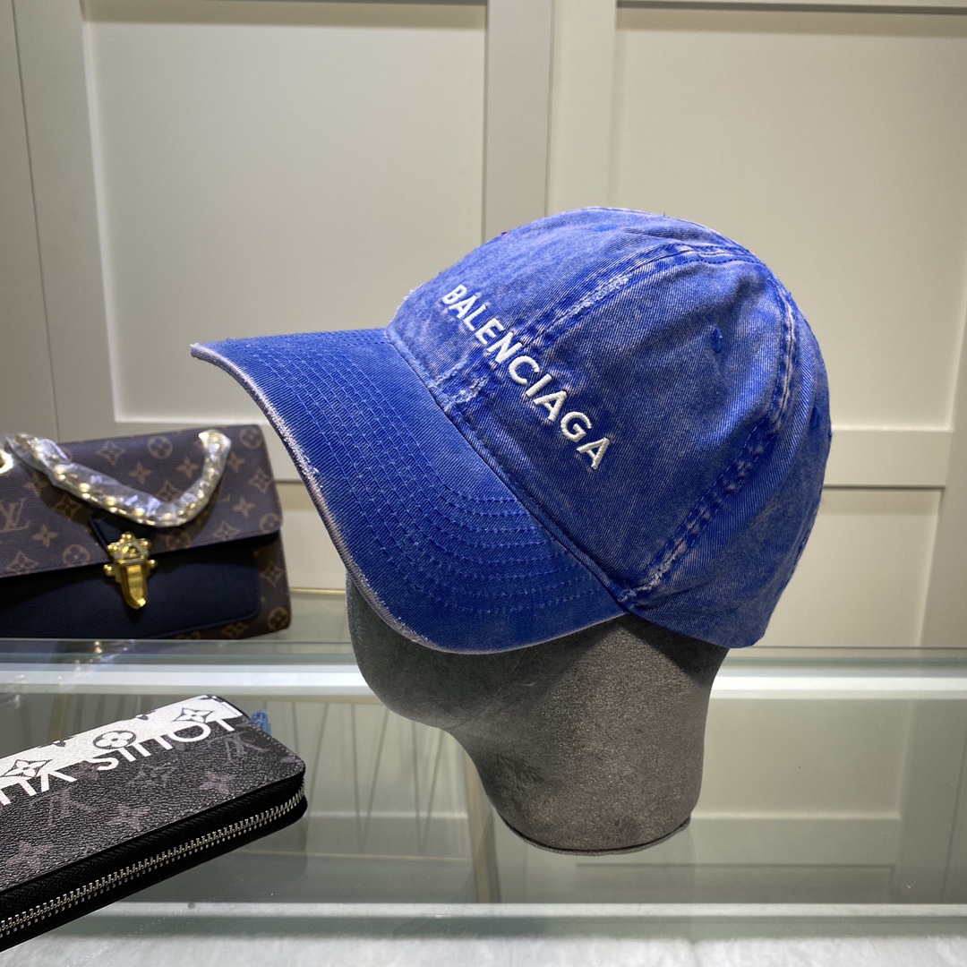 Balenciaga Logo Front Cap In Blue - Soul Replicas
