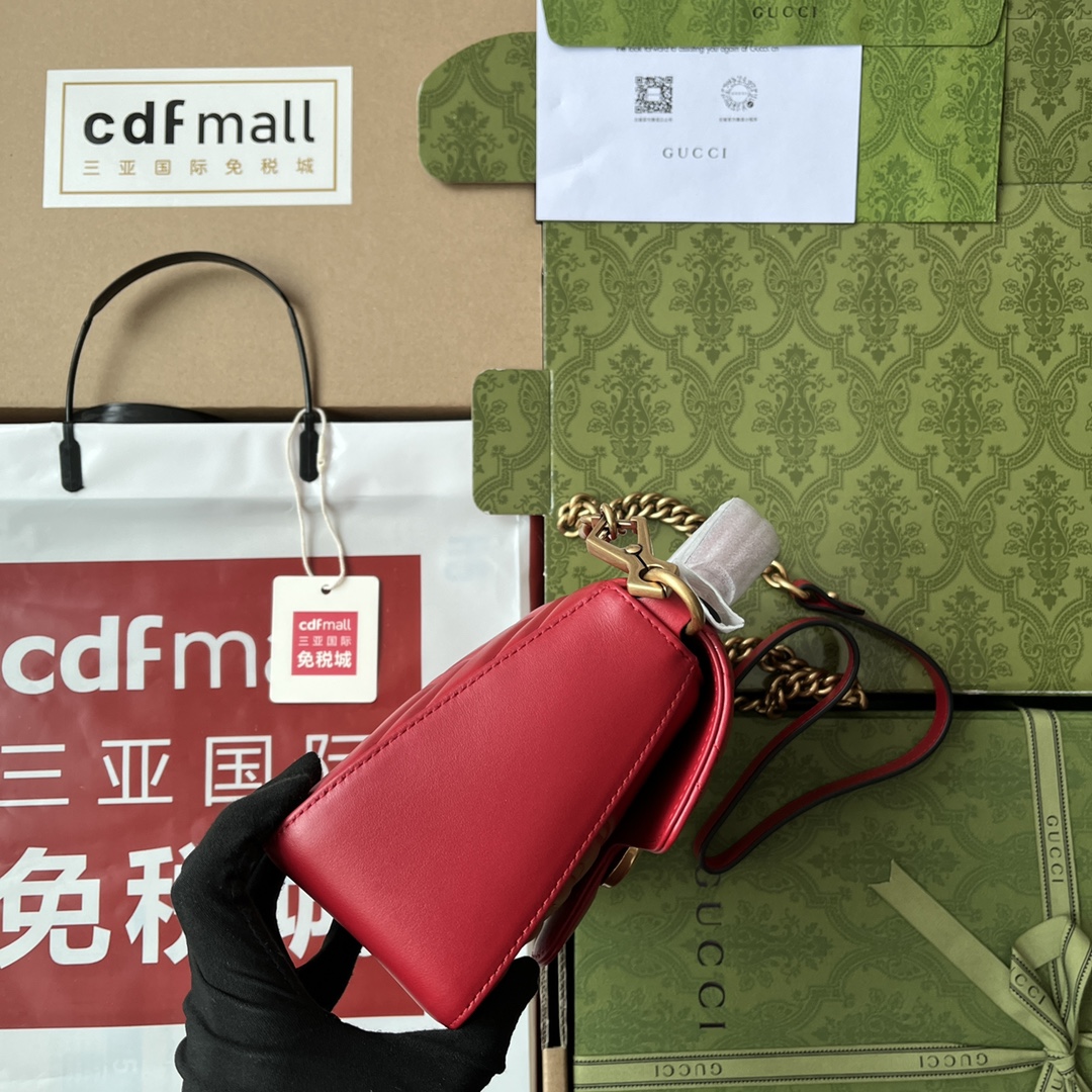 Gucci Marmont Mini Top Handle Bag Red For Women. Women-s Bags 8.3in/21cm Gucci ‎ - Soul Replicas
