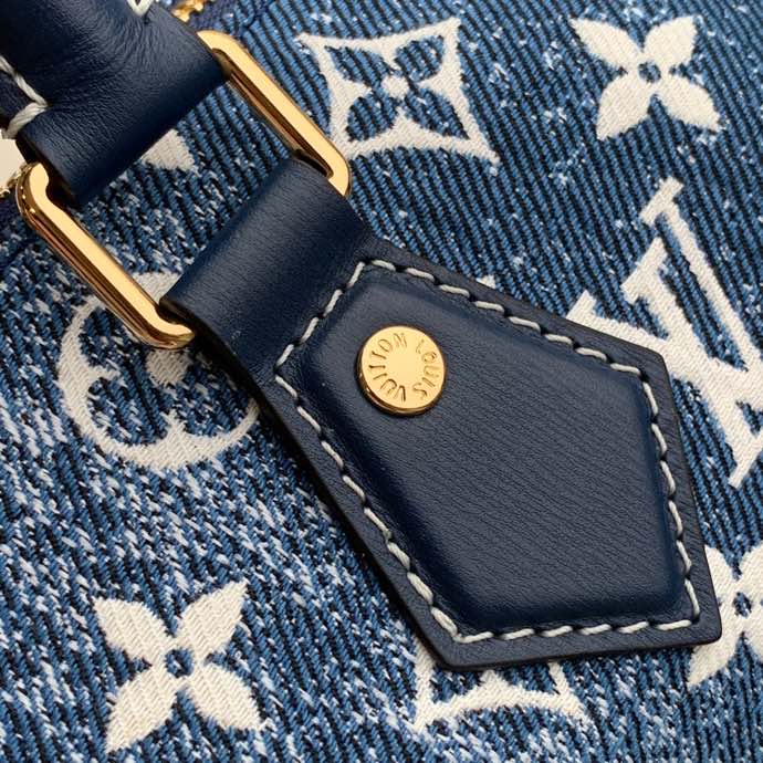 Louis Vuitton Speedy Bandouliere 25 Monogram Denim Jacquard Navy Blue For Women. Women-s Handbags 9.8in/25cm LV M59609 - Soul Replicas