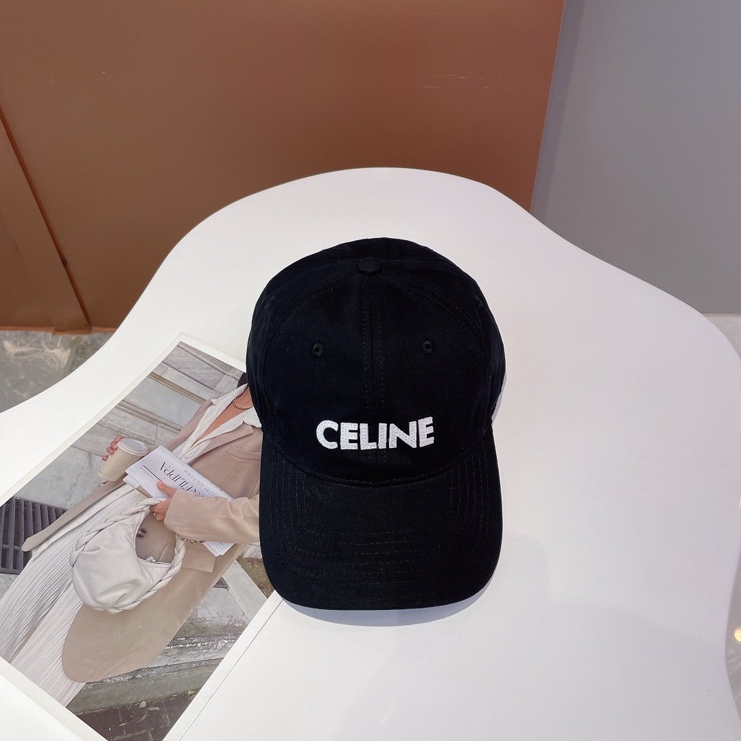 Celine Baseball Cap In Cotton Black - Soul Replicas