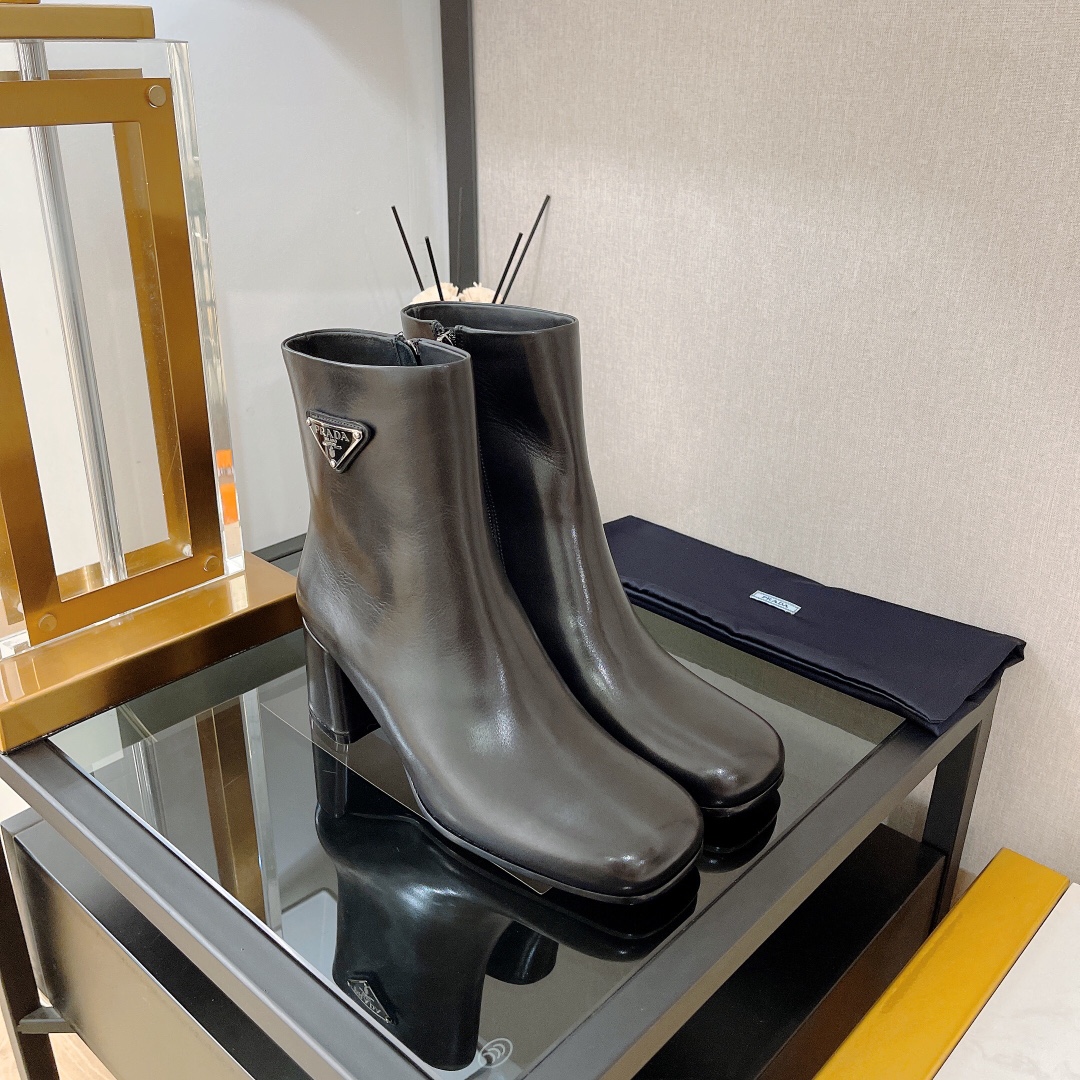 Prada Booties Black For Women 2.6in/65mm Prada 1T930M_070_F0002_F_065 - Soul Replicas