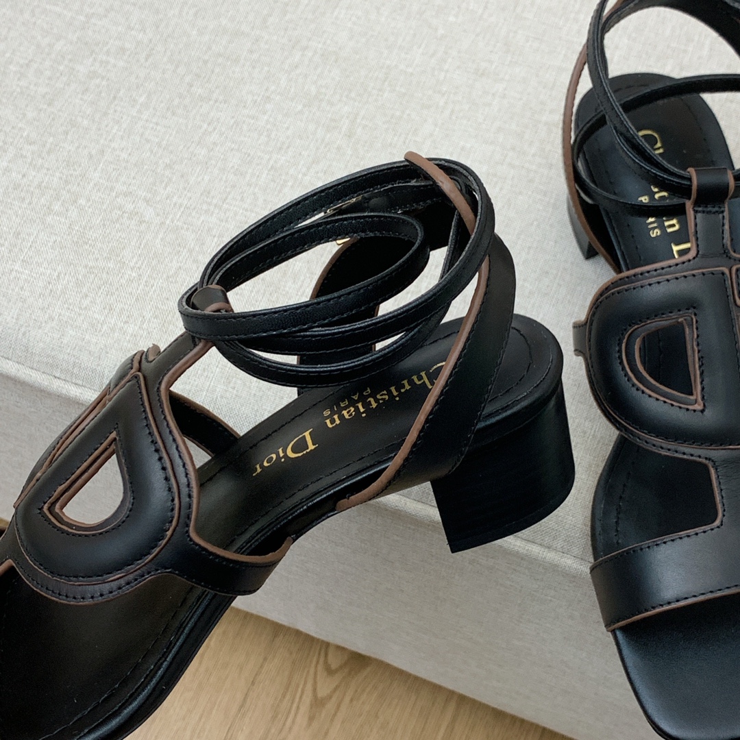 Christian Dior D Club Sandal 1.7 Inches Black For Women CD - Soul Replicas