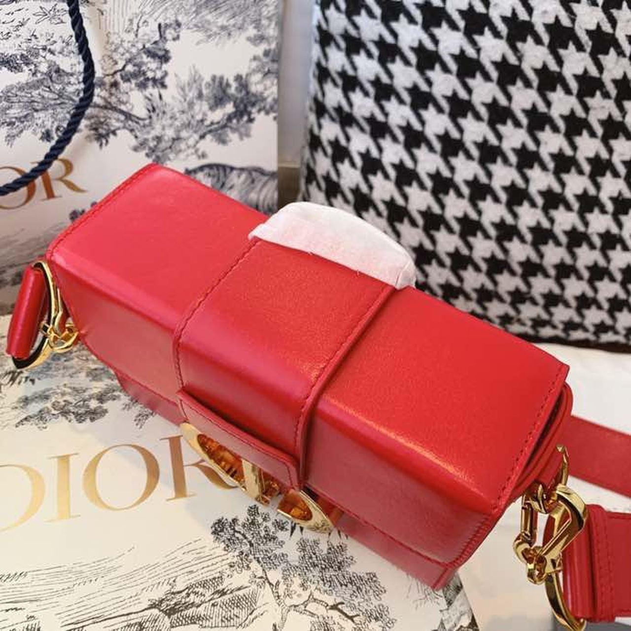 Christian Dior Mini 30 Montaigne Bag Gold Toned Hardware Red For Women 18cm/7in CD - Soul Replicas