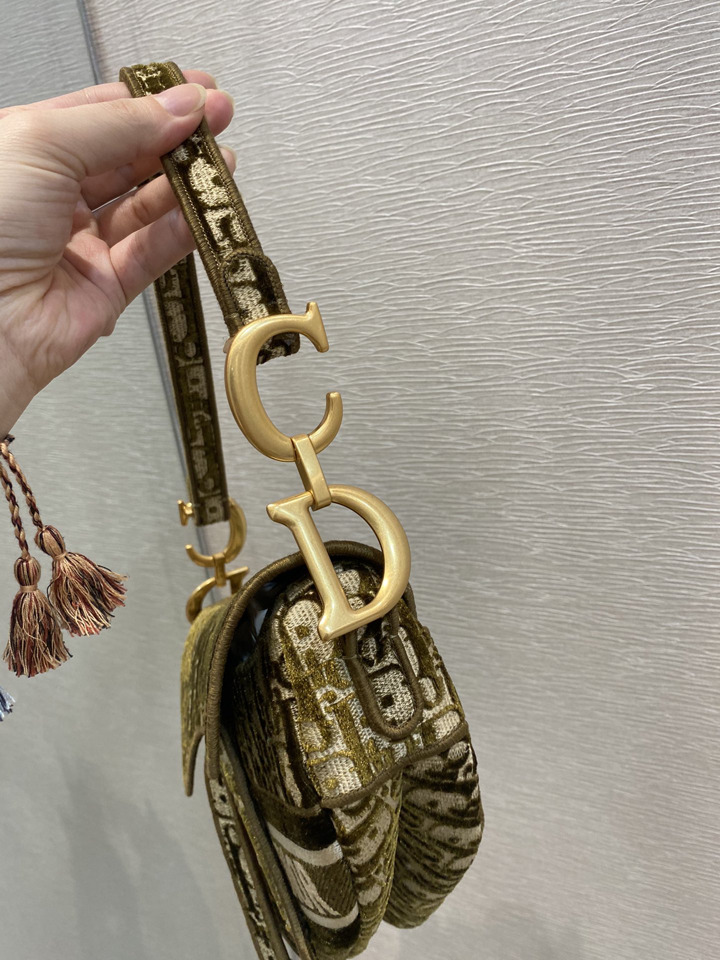 Christian Dior Saddle Bag Brown Oblique Canvas Gold Toned Hardware For Women 25cm/10in CD - Soul Replicas