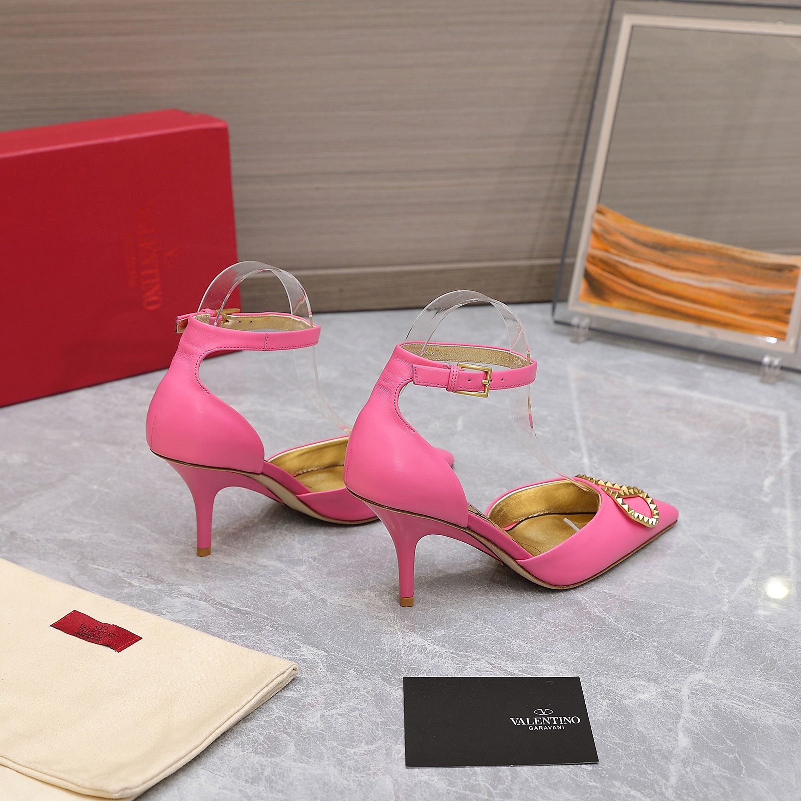 Valentino Garavani Rockstud Alcove Pumps Pink For Women - Soul Replicas