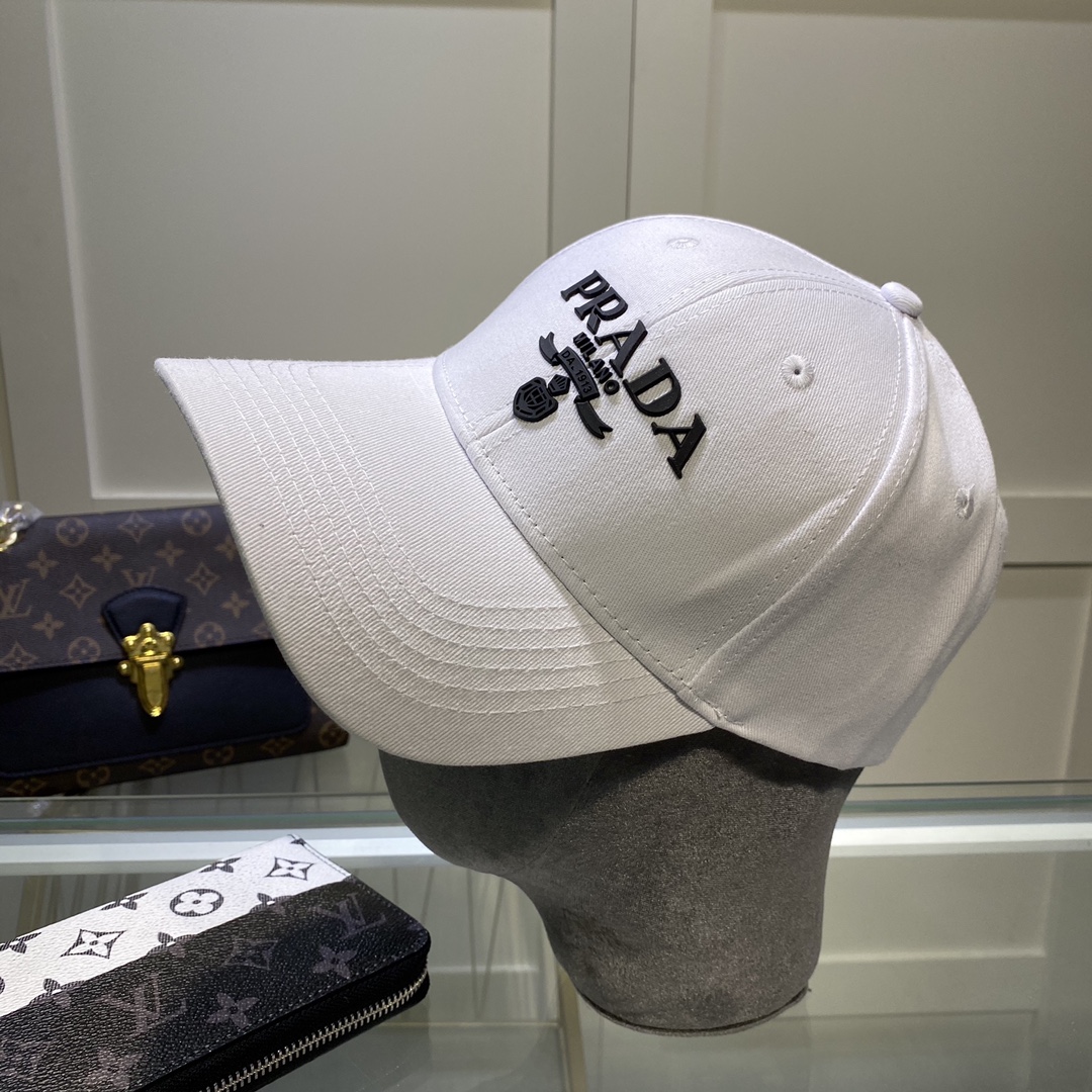 Prada Drill Baseball Cap White Prada Cap - Soul Replicas