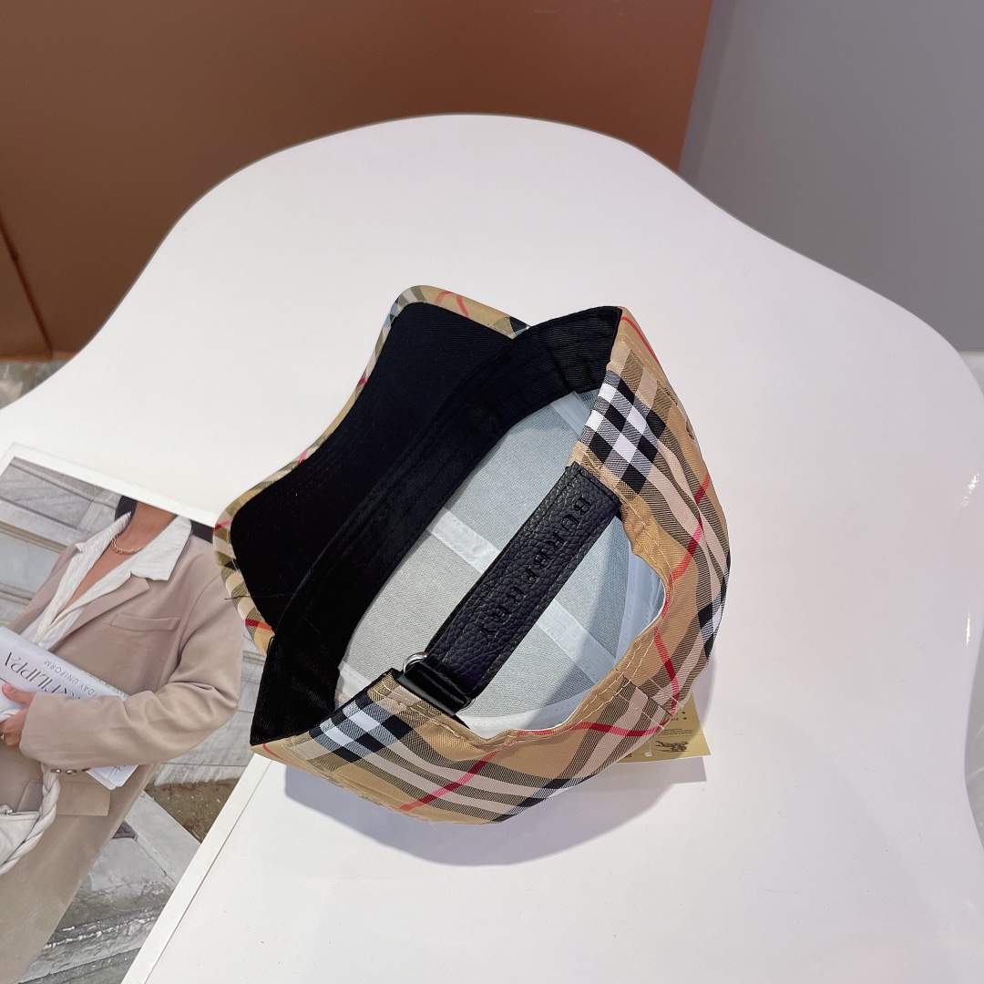 Burberry Monogram Motif Icon Stripe Cotton Baseball Cap Black - Soul Replicas