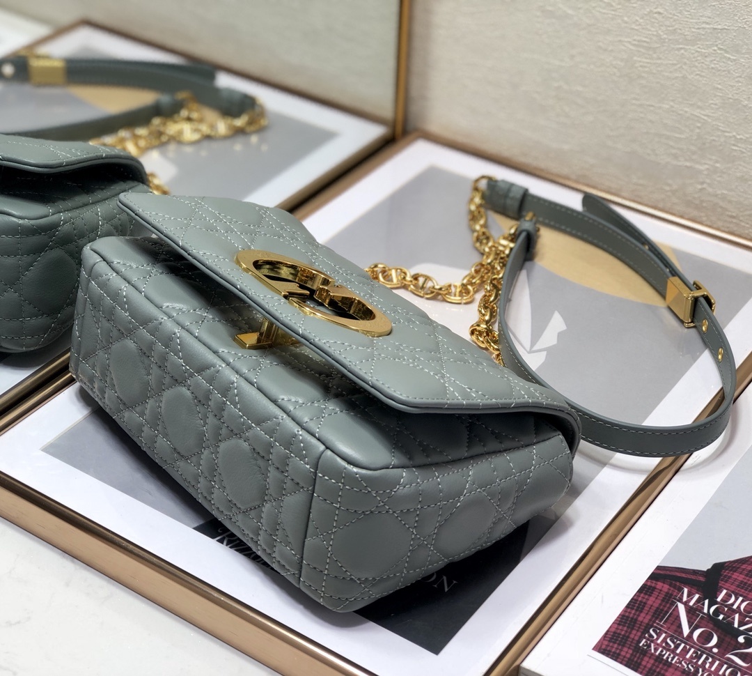 Christian Dior Small Dior Caro Bag. Grey. For Women Women's Handbags. Shoulder Bags. Crossbody Bags. 20cm CD M9241UWHC_M41G - Soul Replicas