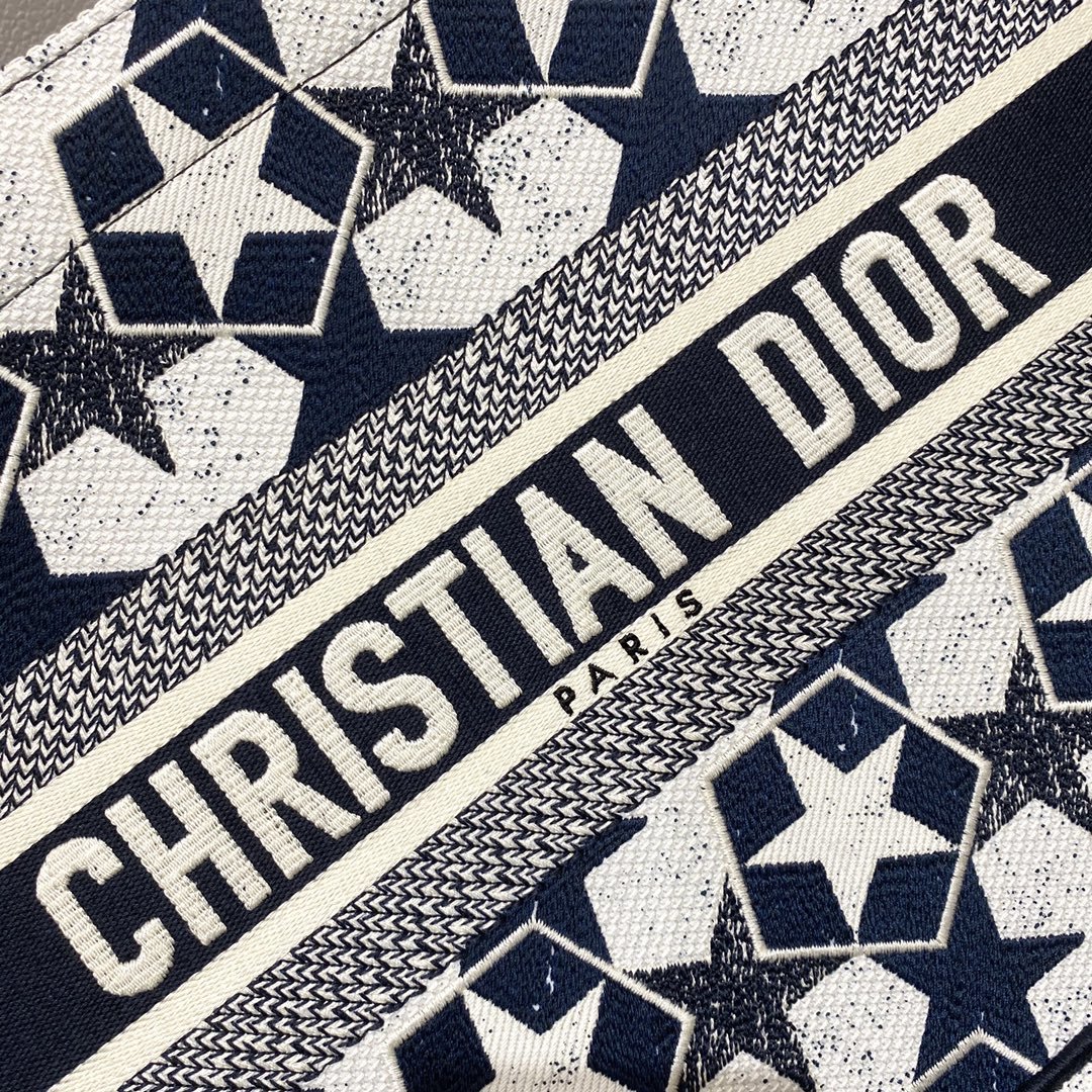 Christian Dior Medium Book Tote Bag in Dior Étoile Embroidery Dior Bag. Blue/White. For Women Women's Handbags. 36cm CD - Soul Replicas