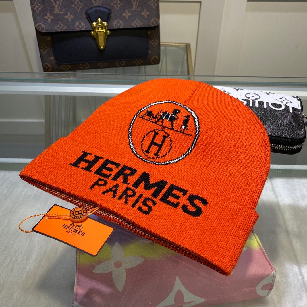 Hermes Frequence Beanie In Orange - Soul Replicas