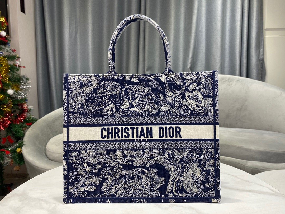 Christian Dior Large Dior Book Tote Blue Multicolor. For Women. Women's Handbags 16.5in/42cm CD M1286ZRGO_M928 - Soul Replicas