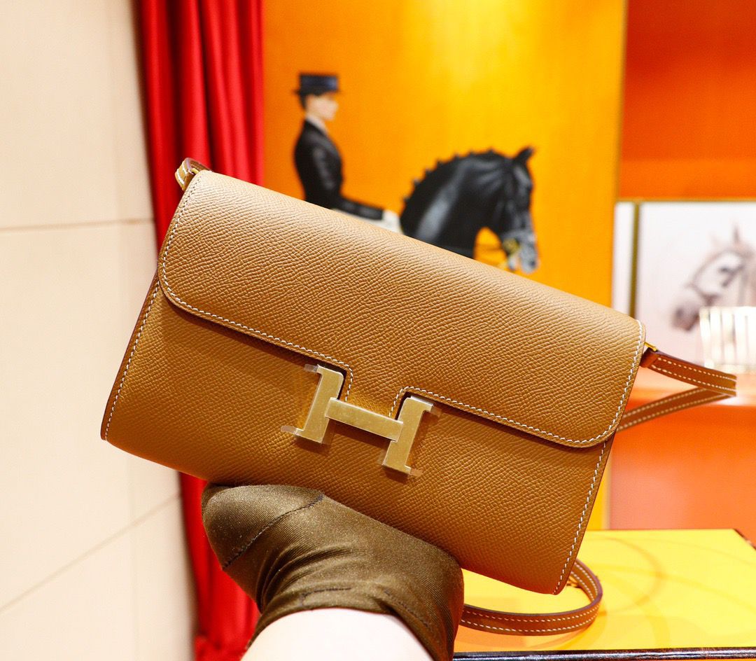 Hermes Constance Epsom Long To Go Wallet Brown For Women. Women's Wallet 8.1in/21cm - Soul Replicas