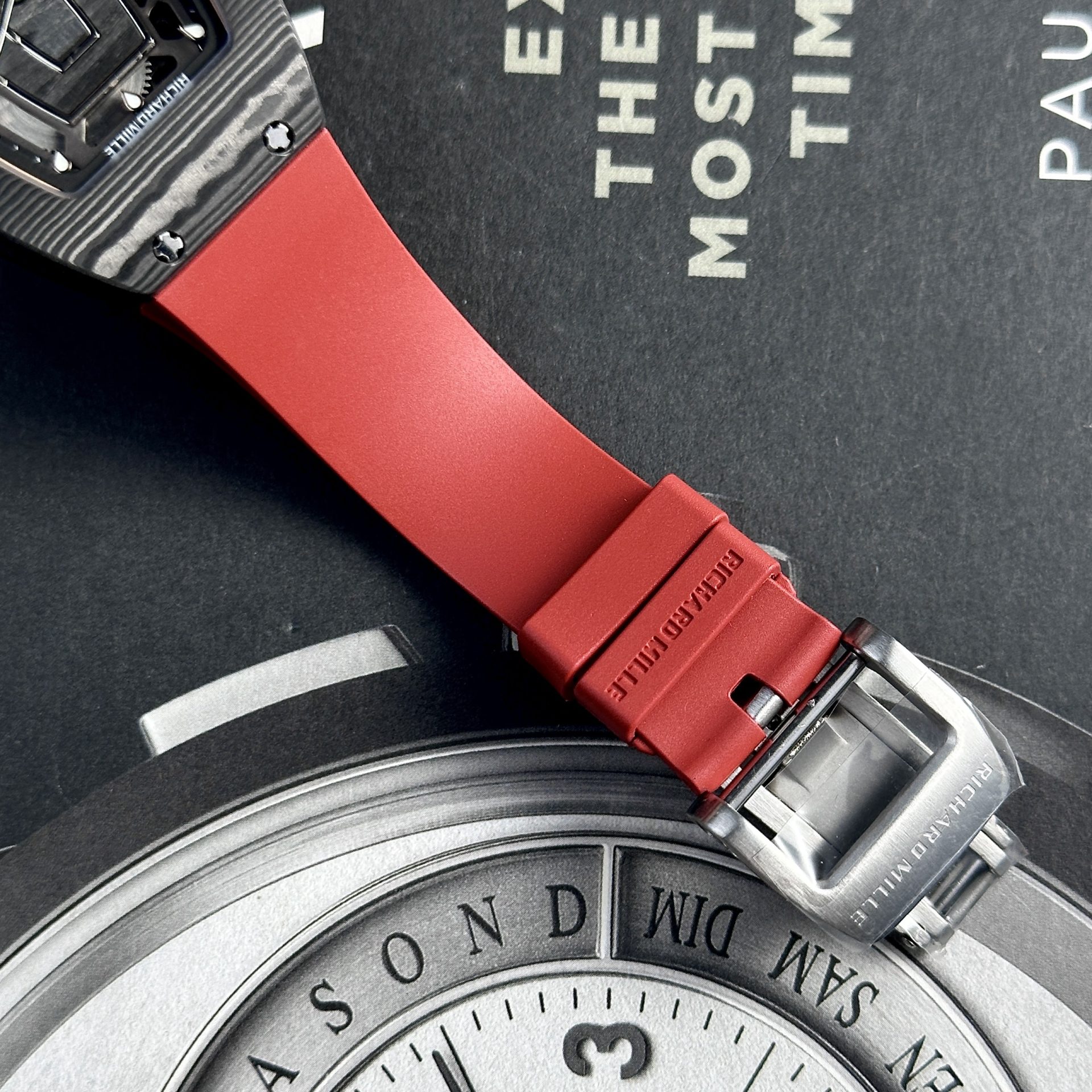 Richard Mille Replica Watch RM07-01 Black Carbon Rubber Strap 32x46mm - Soul Replicas