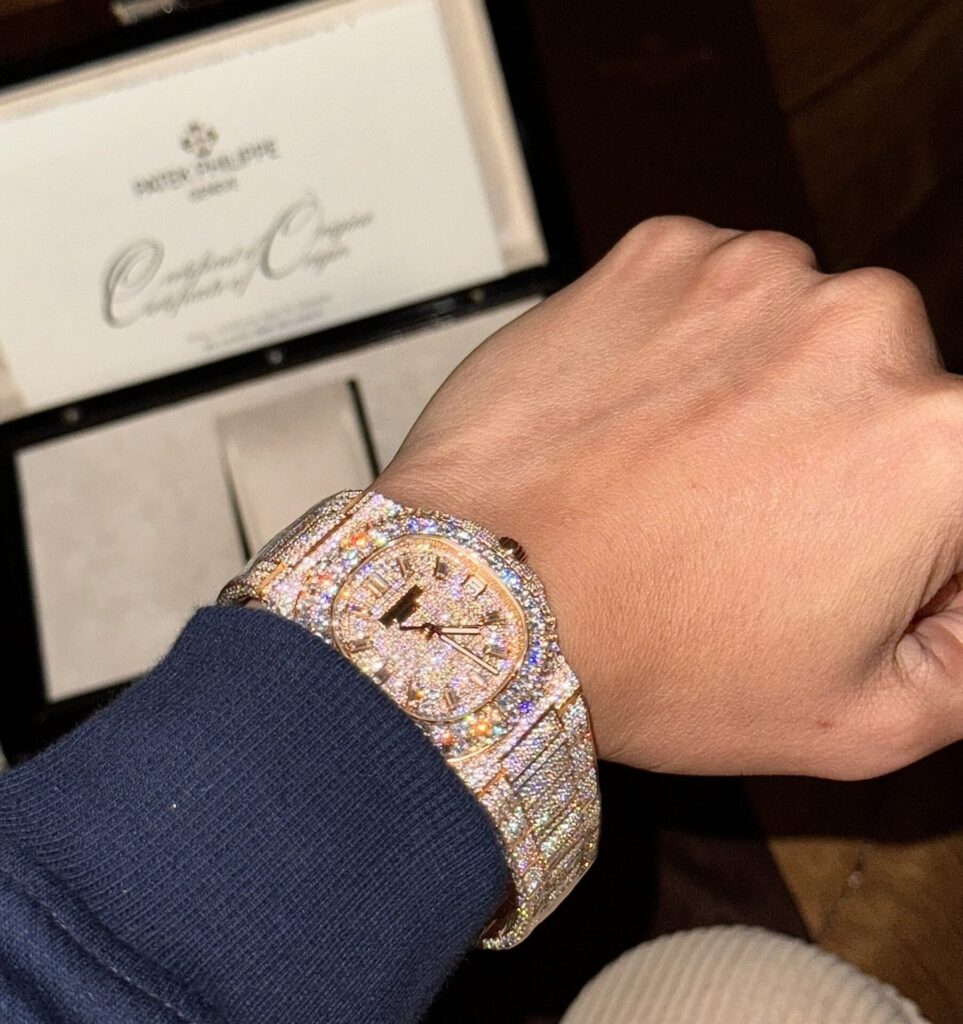 Patek Philippe Best Replica Watch Nautilus 5719 Gold Wrapped & Moissanite Diamonds Custom 40mm - Soul Replicas