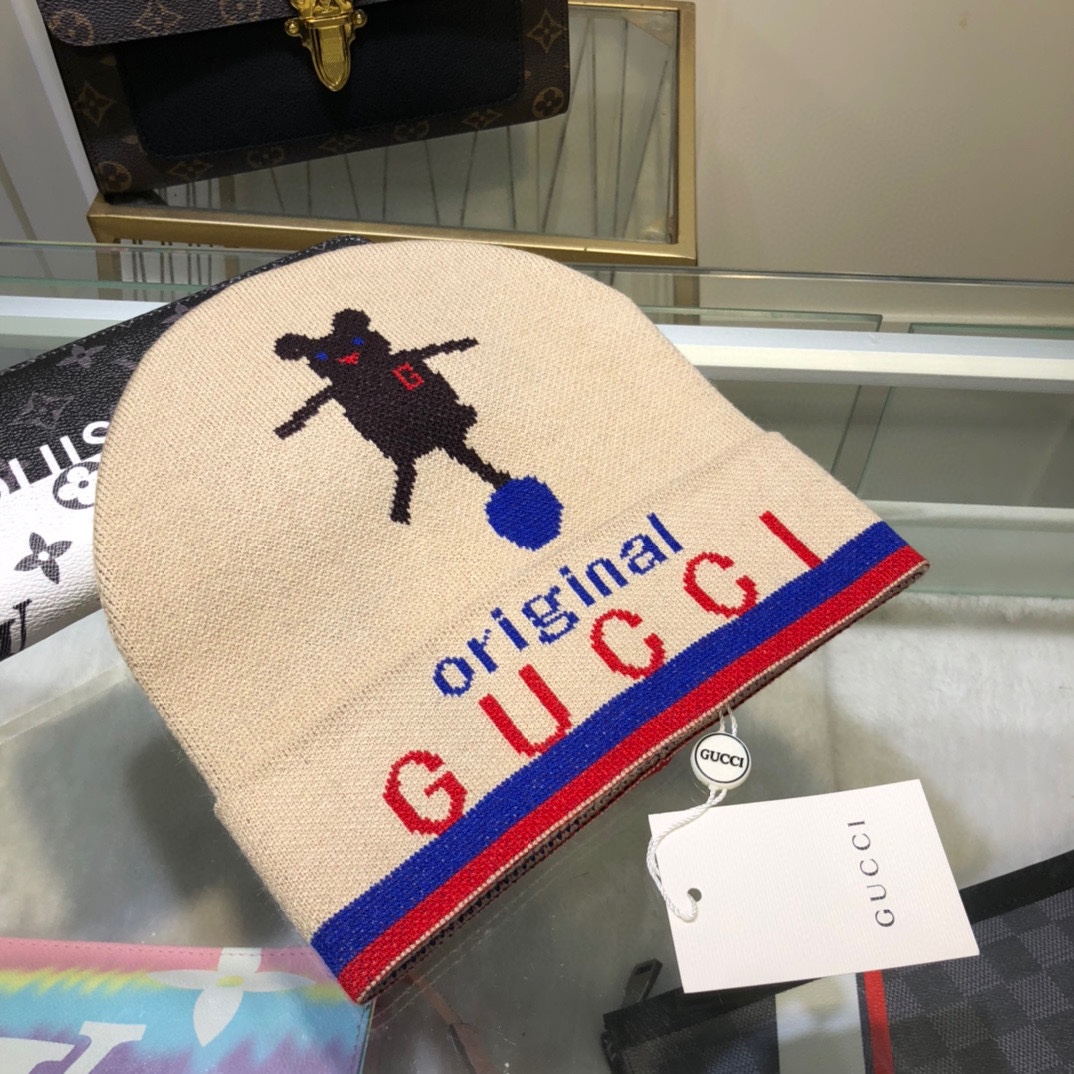 Gucci Beanie Cashmere In Beige - Soul Replicas