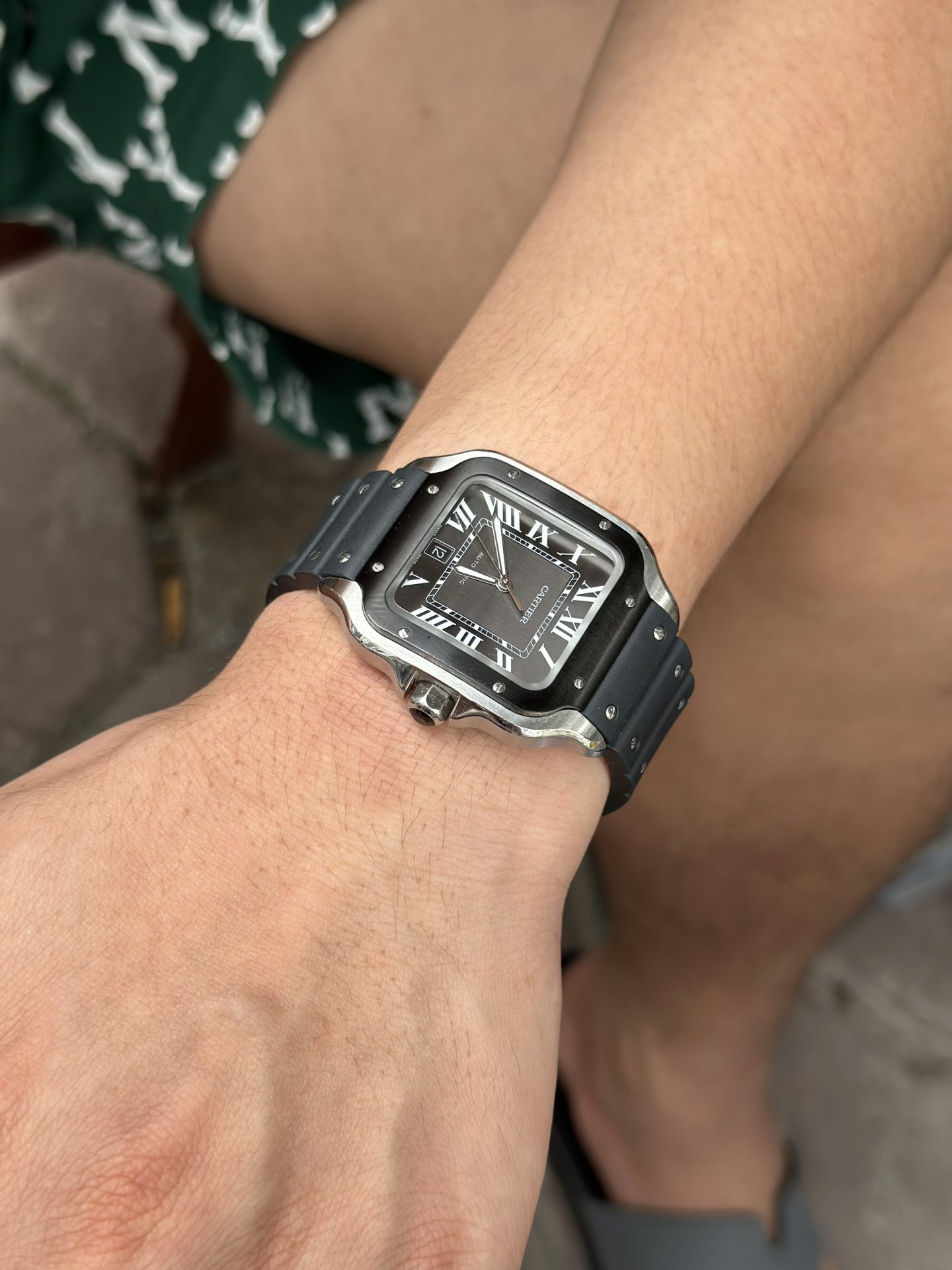 Cartier Replica Watches Santos Black Dial Roman Numeral Pile BV Factory 39.8mm - Soul Replicas