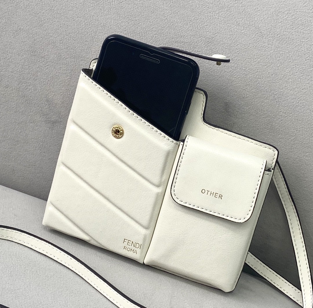 Fendi Bustine 2 Pockets Mini White Bag For Woman 16cm/6in - Soul Replicas