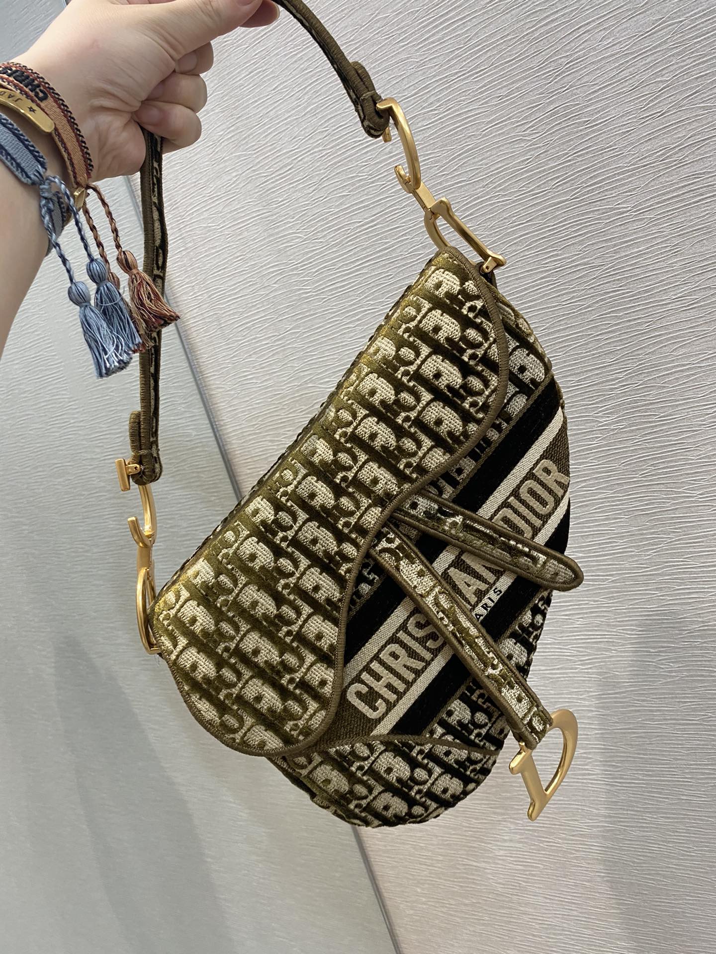 Christian Dior Saddle Bag Brown Oblique Canvas Gold Toned Hardware For Women 25cm/10in CD - Soul Replicas