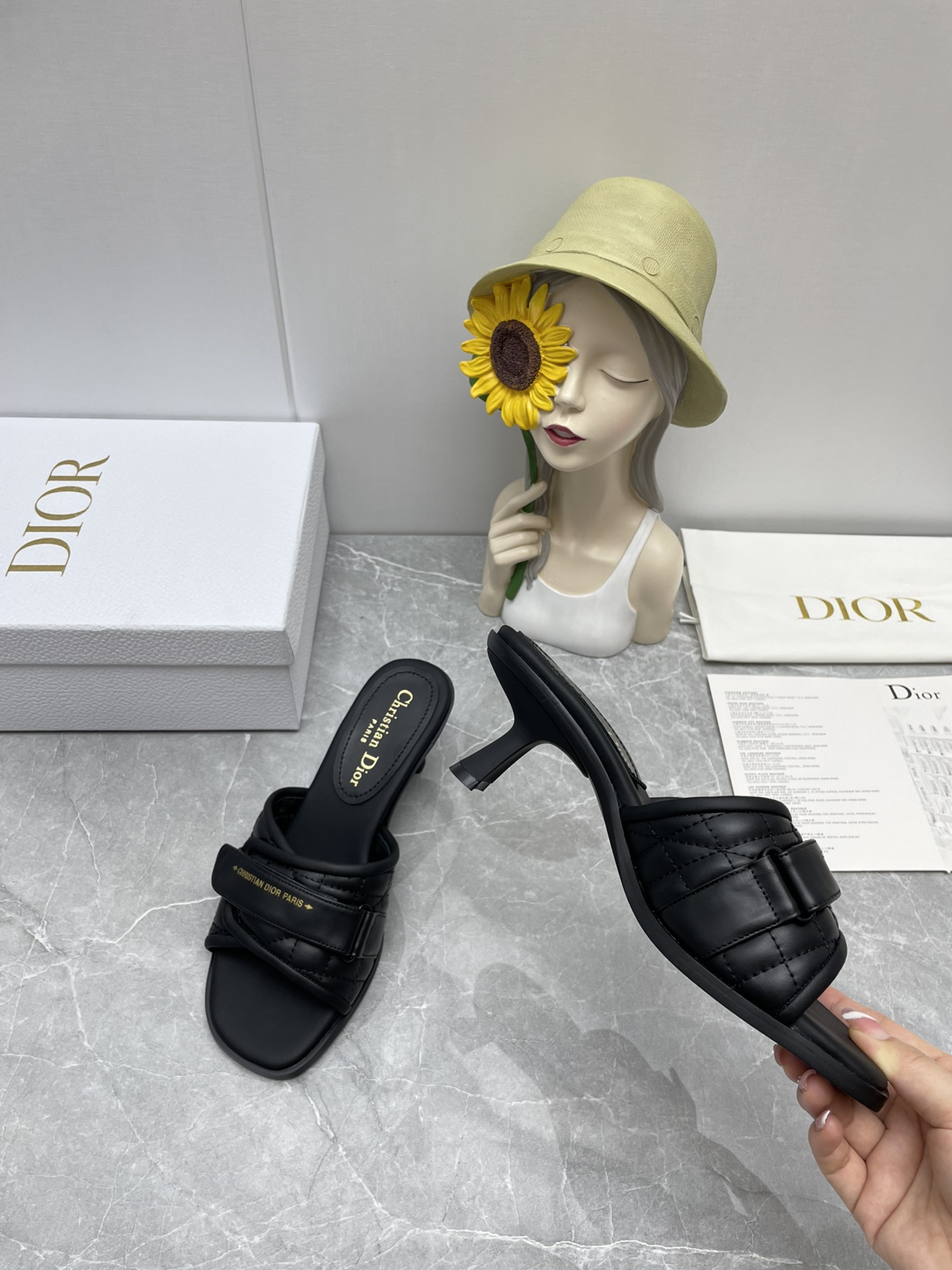 Christian Dior Women's Dio(r)evolution Heeled Slide Black For Women CD KCQ731CQC_S900 - Soul Replicas