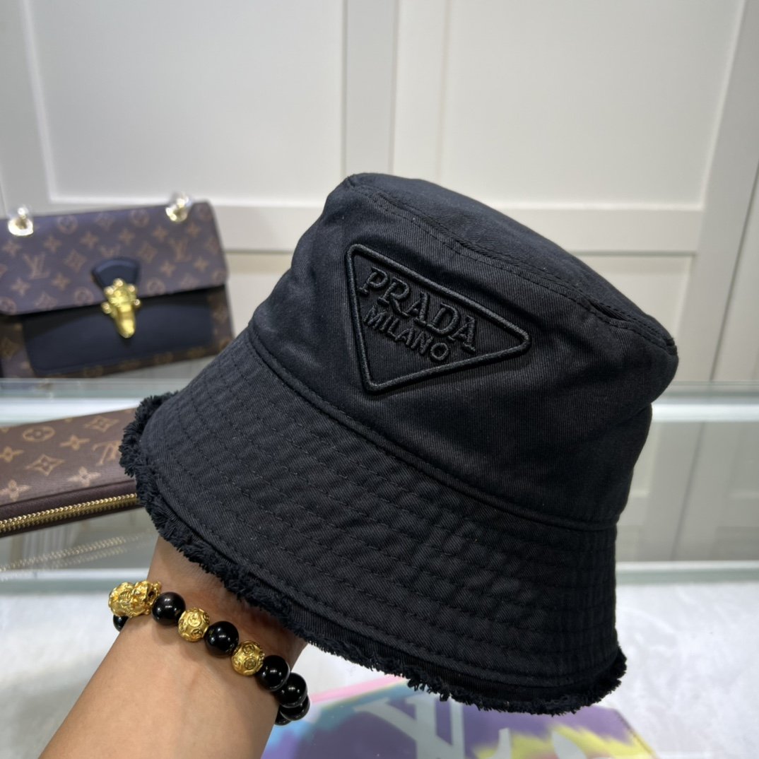 Prada Re-Nylon Bucket Hat Black Prada Hat 1HC137_2FMB_F0002 - Soul Replicas
